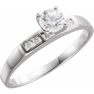 Accented Engagement Ring or Band