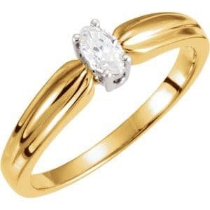 18K Yellow 5x3 mm Marquise Engagement Ring Mounting