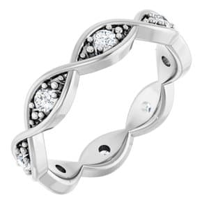 14K X1 White Infinity-Style Eternity Band Mounting Size 6.5