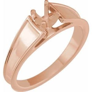 18K White 4.1 mm Round Engagement Ring Mounting