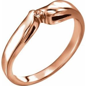14K Yellow 4.1 mm Round Bypass Engagement Ring Mounting