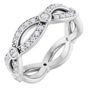 10K White 1.8 mm Round Eternity Band Ring Mounting