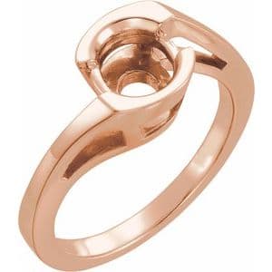 10K Rose 5.8 mm Round Engagement Ring Mounting