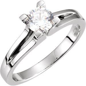 10K X1 White 3 mm Solitaire Engagement Ring Mounting