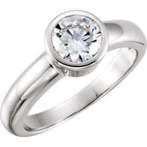 14K Yellow 5.2 mm Round Bezel-Set Engagement Ring Mounting