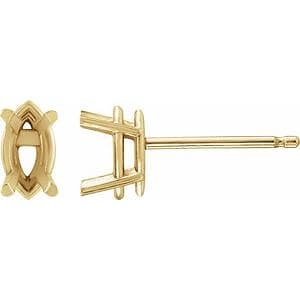 Marquise 4-Prong Lightweight Stud Earrings