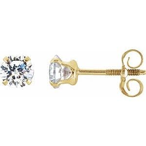 Round 4-Prong Youth Stud Earrings
