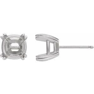 Cushion Double Claw-Prong Stud Earrings