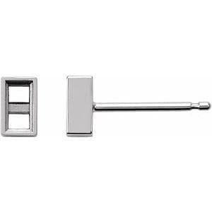 Straight Baguette Bezel-Set Stud Earrings
