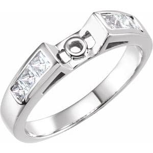 14K White 1/2 CTW Natural Diamond Peg Shank