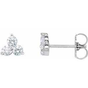 14K Yellow 1/5 CTW Natural Diamond Three-Stone Cluster Earring