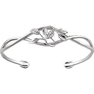 Accented Floral Cuff Bracelet
