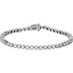 Platinum 2.2 mm Round Bracelet Line 7.25" Bracelet

