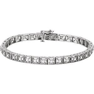 14K White Line 7" Bracelet Mounting
