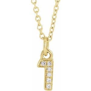 Petite Pavé™ Accented Numeral Necklace
