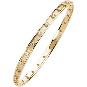 14K Yellow 3/4 CTW Diamond Bangle Bracelet