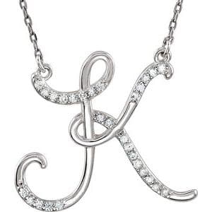Sterling Silver Initial J 16" Necklace Mounting
