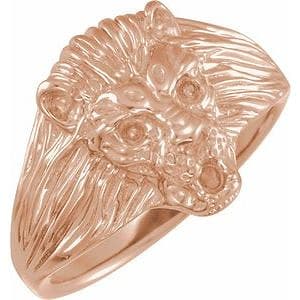 14K Yellow Lion Head Ring Mounting