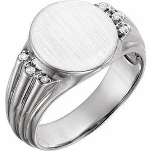 Sterling Silver 14.5x13 mm Oval Signet Ring Mounting 