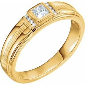 Continuum Sterling Silver 3.75 mm Square Accented Ring Mounting